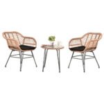 Leasbar 3 Piece Patio Conversation Bistro Set - Image 2